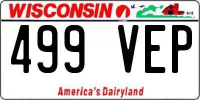 WI license plate 499VEP