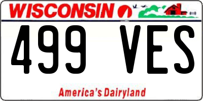WI license plate 499VES