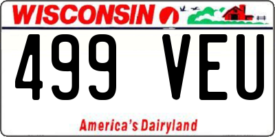 WI license plate 499VEU