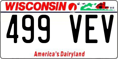 WI license plate 499VEV