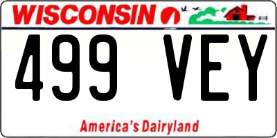 WI license plate 499VEY
