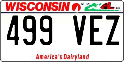 WI license plate 499VEZ