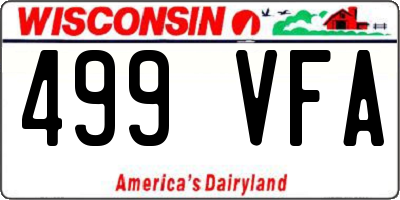 WI license plate 499VFA