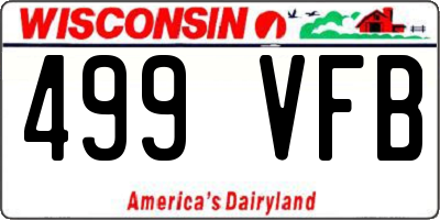 WI license plate 499VFB
