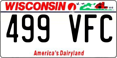WI license plate 499VFC