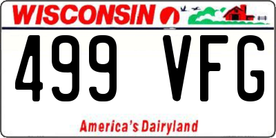 WI license plate 499VFG