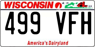 WI license plate 499VFH