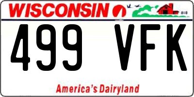 WI license plate 499VFK