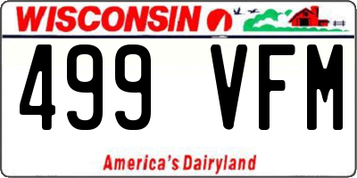 WI license plate 499VFM