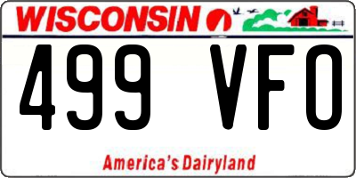 WI license plate 499VFO