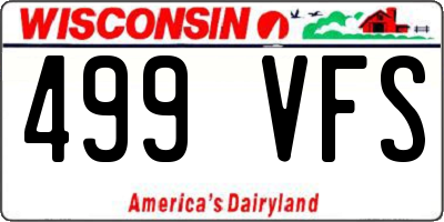 WI license plate 499VFS