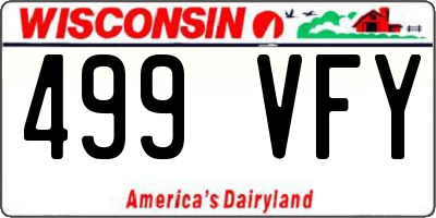 WI license plate 499VFY