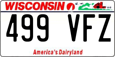 WI license plate 499VFZ
