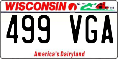 WI license plate 499VGA