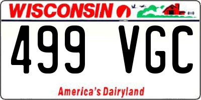 WI license plate 499VGC