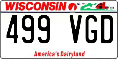 WI license plate 499VGD