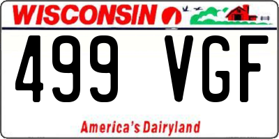WI license plate 499VGF