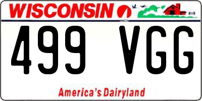 WI license plate 499VGG