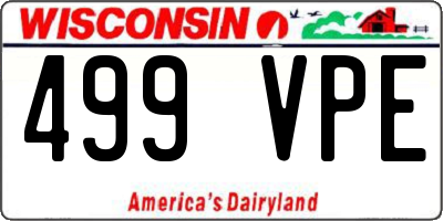 WI license plate 499VPE