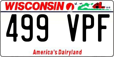 WI license plate 499VPF