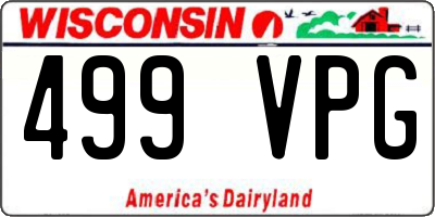 WI license plate 499VPG