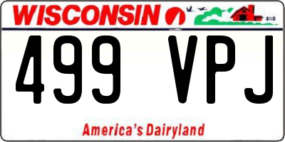WI license plate 499VPJ
