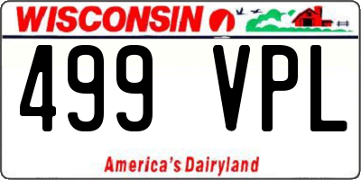 WI license plate 499VPL