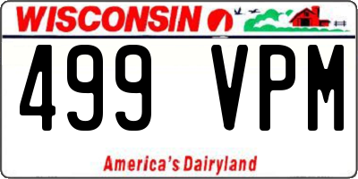 WI license plate 499VPM