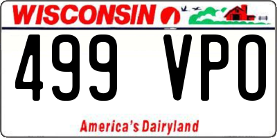 WI license plate 499VPO