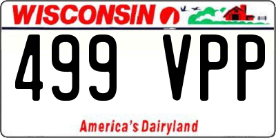 WI license plate 499VPP