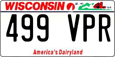 WI license plate 499VPR