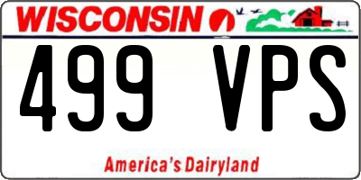 WI license plate 499VPS
