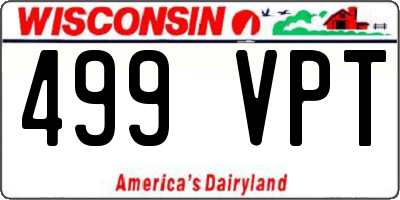 WI license plate 499VPT