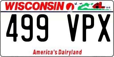 WI license plate 499VPX