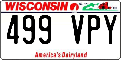 WI license plate 499VPY