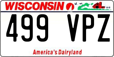WI license plate 499VPZ