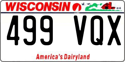 WI license plate 499VQX