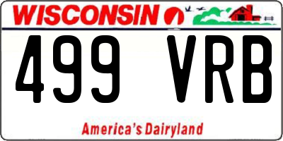 WI license plate 499VRB