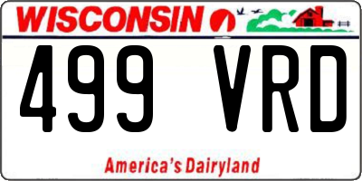 WI license plate 499VRD