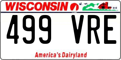 WI license plate 499VRE