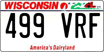 WI license plate 499VRF