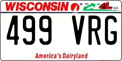 WI license plate 499VRG