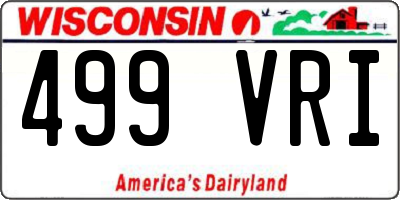 WI license plate 499VRI