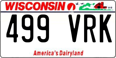WI license plate 499VRK