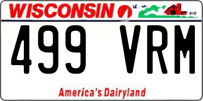 WI license plate 499VRM