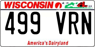 WI license plate 499VRN