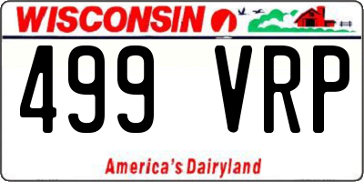 WI license plate 499VRP