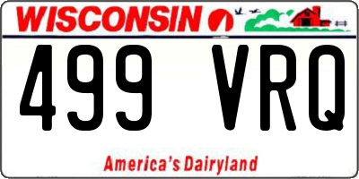 WI license plate 499VRQ