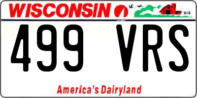 WI license plate 499VRS