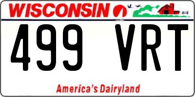 WI license plate 499VRT